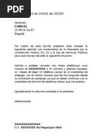 CARTA DE RETIRO