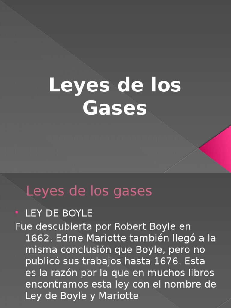 Leyes de Los Gases | PDF | Gases | Fases de la materia