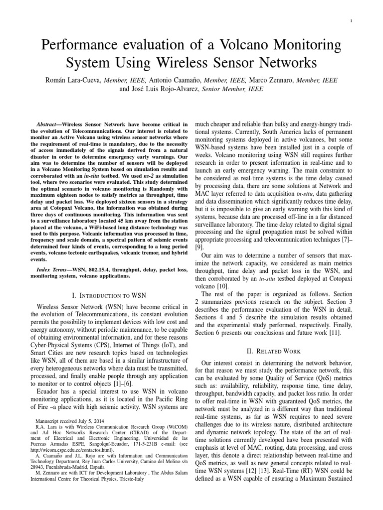 Volcano Monitoring with Wireless Sensors | PDF | Wireless Sensor ...