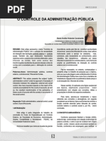 O CONTROLE DA  ADMINISTRAÇÃO PÚBLICA