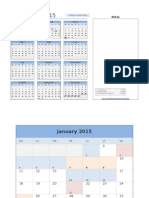 Calendario en Excel 2015