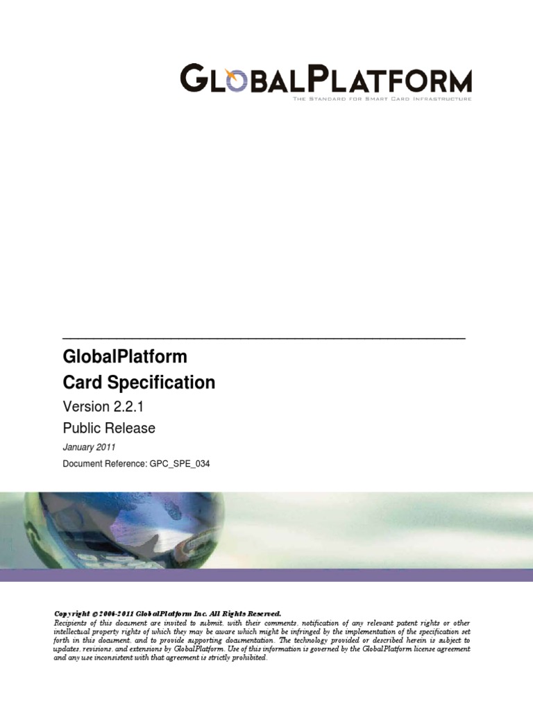 Global PlatformCard Specification v2.2.1 PDF Cryptography