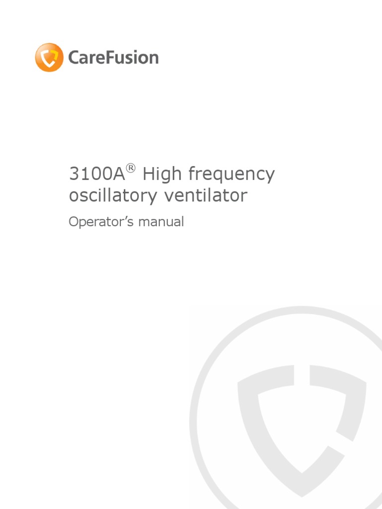 CareFusion 3100 HFOV Operating Manual PDF