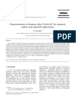 Characterization of titanium alloy Ti-6Al-4V for chemical, marine and industrial applications