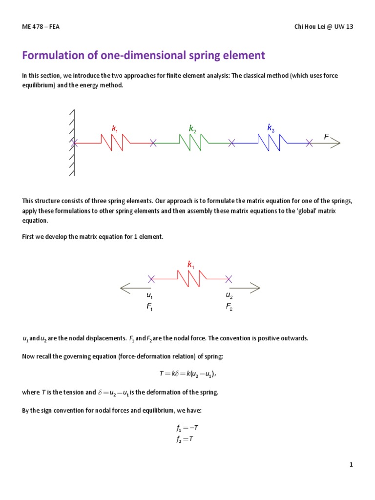 FEM of Spring | PDF | Finite Element Method | Classical Mechanics