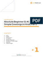 Absolute Beginner S1 #1 Simple Greetings in Hindi, 1: Lesson Notes