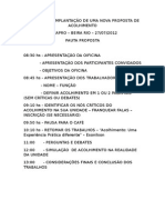 Oficina Para Implantação de Uma Nova Proposta de Acolhimento