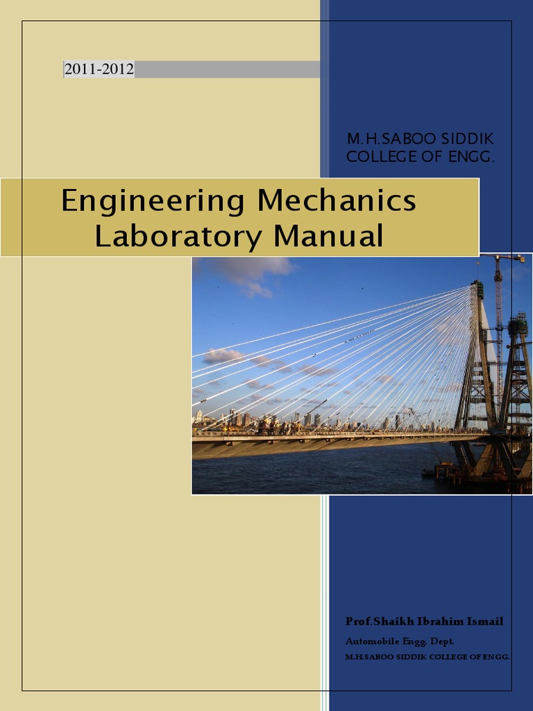 Engineering Mechanics Lab Manual | PDF | Friction | Force