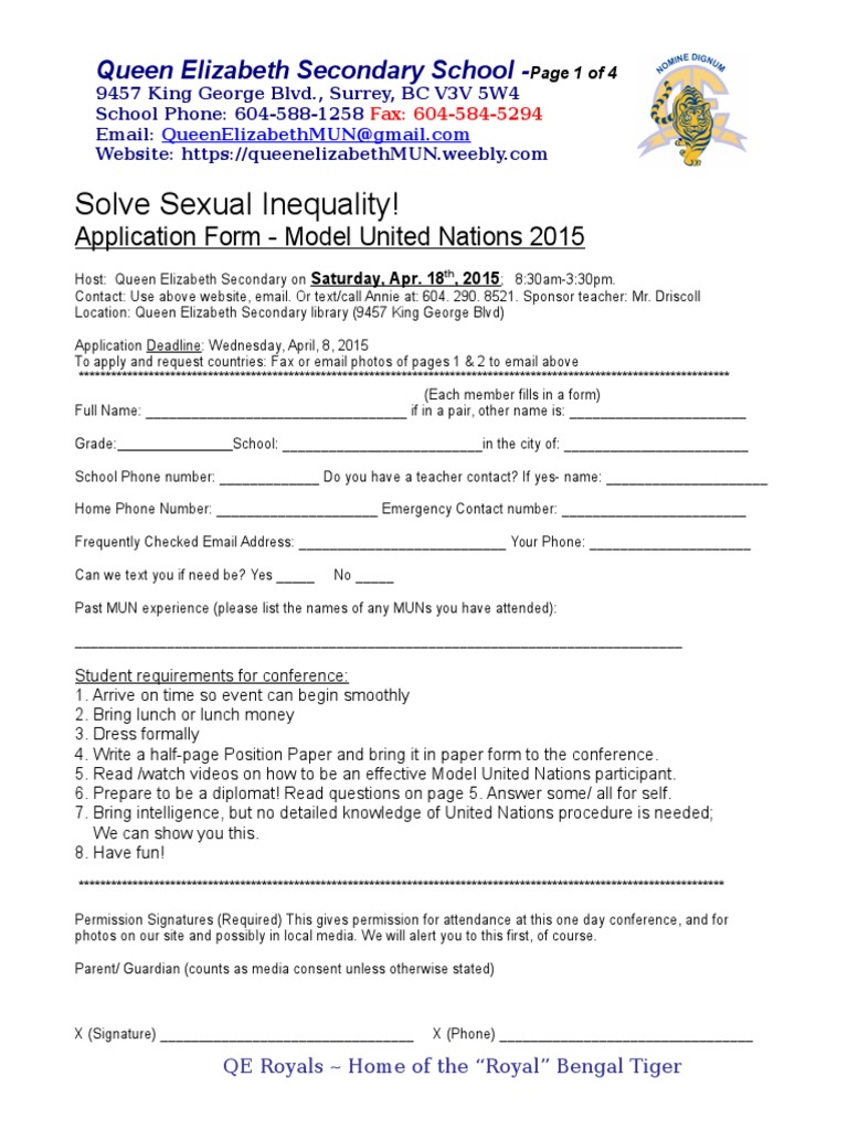 Model UN 2015: Gender Equality Focus | PDF | Woman | Family