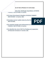 Objectives of Micro Finance in Rural Areas