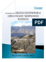 Evaluación Geológica de Diatomitas en La Cuenca Ayacucho y Sus Implicancias Económicas
