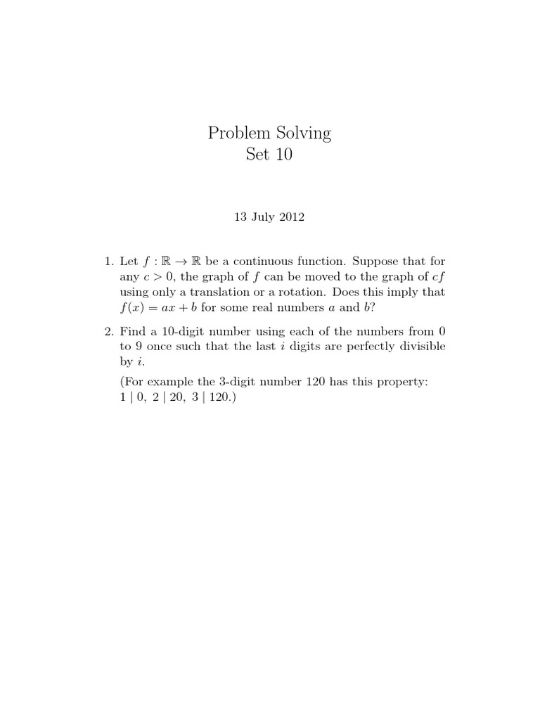 Advanced Problem Solving Set 10 | PDF | Teaching Methods & Materials ...