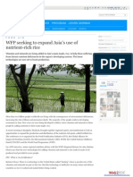 WFP Seeking To Expand Asia's Use of Nutrient-Rich Rice