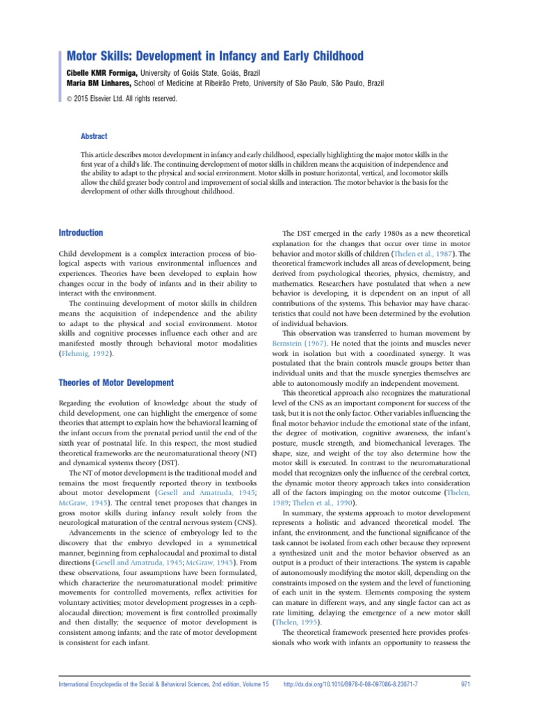 Motor Skills Development in Infants | PDF | Anatomical Terms Of Motion ...