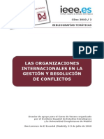 Las Organizaciones Internacionales en La Gestion y Resolucion de Conflictos