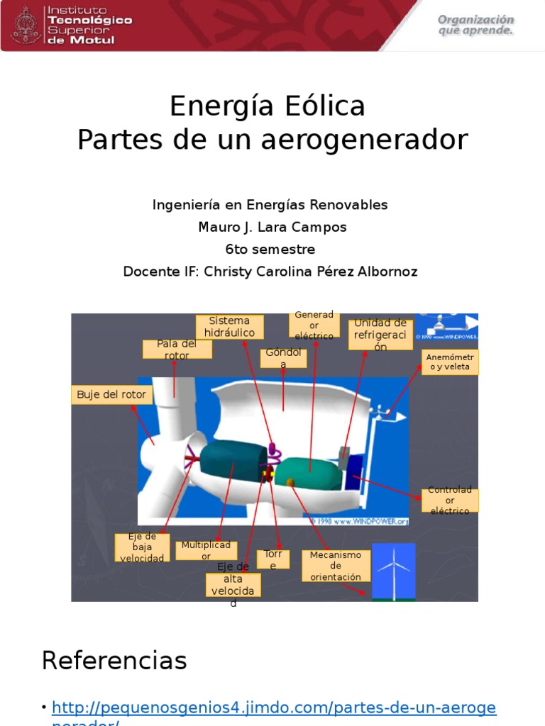 Partes de un Aerogenerador Eólico | PDF | Turbina eólica | Turbina