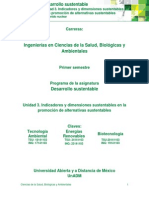 Unidad 3. Indicadores y Dimensiones Sustentables en La Promoción de Alternativas Sustentables