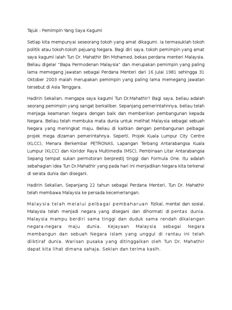 Pidato Pemimpin Yang Saya Kagumi  PDF