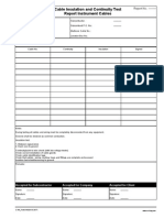 Cable Insulation & Continuity Test Report Inst Cables