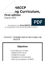 Juice HACCP Training Curriculum