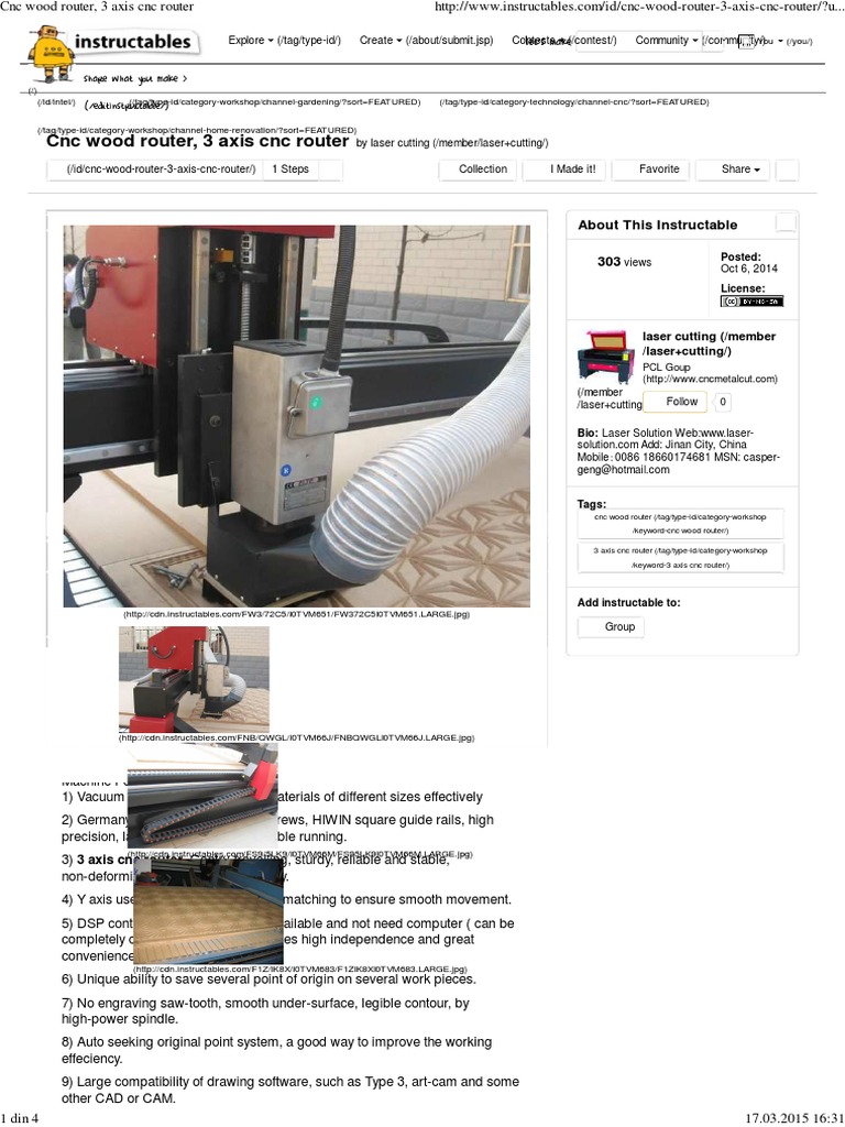 CNC Wood Router, 3 Axis CNC Router | PDF | Software | Computing And ...