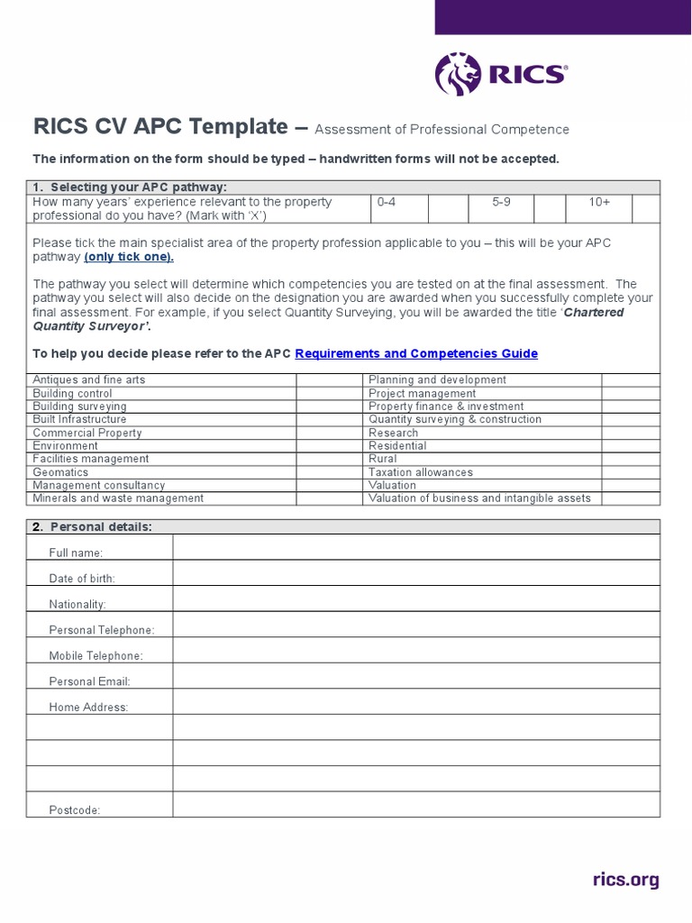 assoc rics case study template