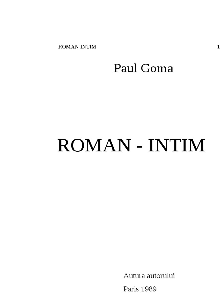Roman Intim 271p | PDF