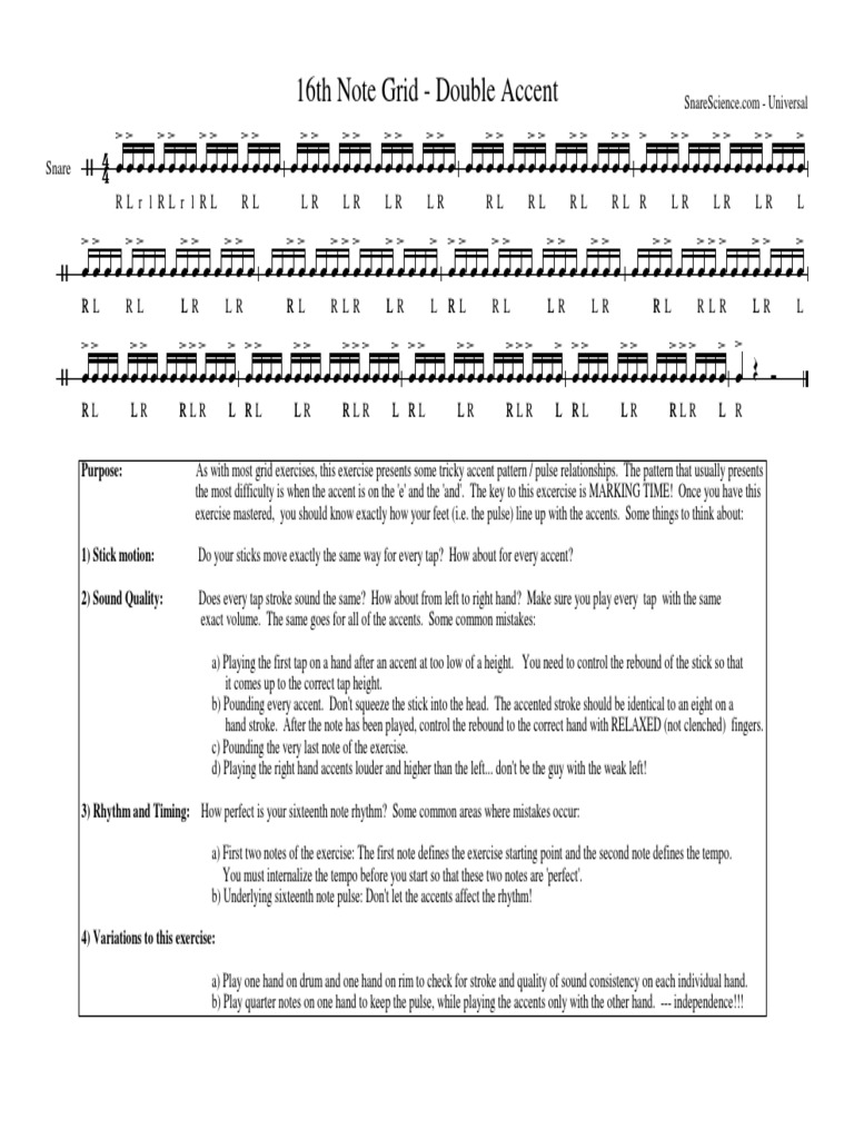 Snare Drum Accent Mastery | PDF | Language Arts & Discipline | Foreign ...