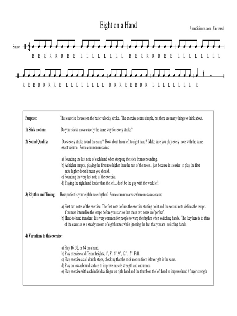 Eight on a Hand Exercise Guide | PDF | Language Arts & Discipline ...