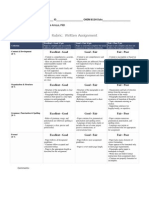 written assignment rubric