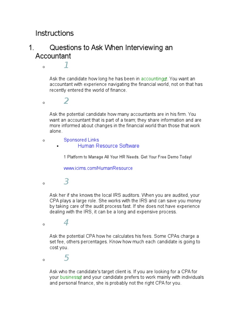Accountant Interview Guide | PDF | Certified Public Accountant | Audit