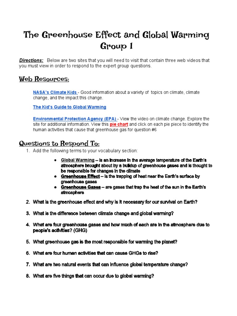 Understanding Greenhouse Effect & Global Warming | PDF | Wellness ...