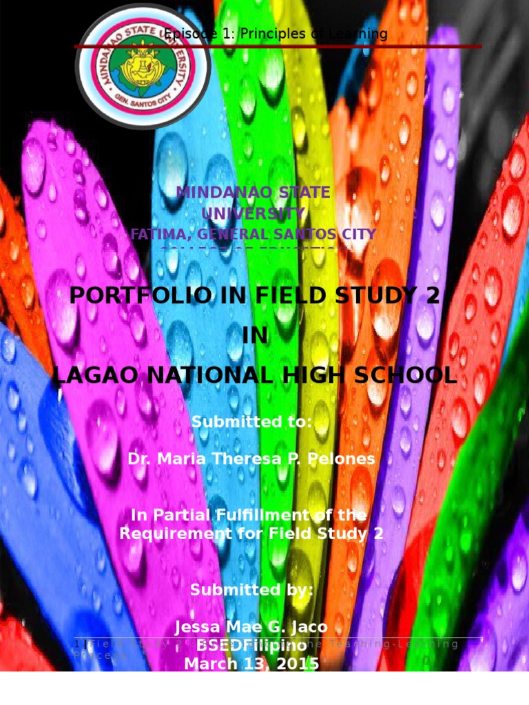 FS2 Portfolio: Principles of Learning | PDF | Learning | Teachers
