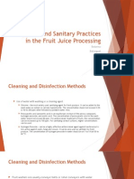 Hygiene and Sanitary Practices in The Fruit Juice