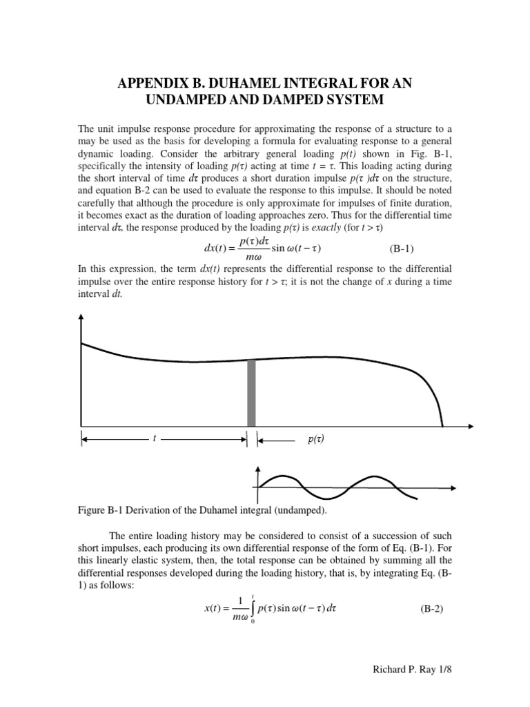 Duhamel Integration Integral Trigonometric Functions
