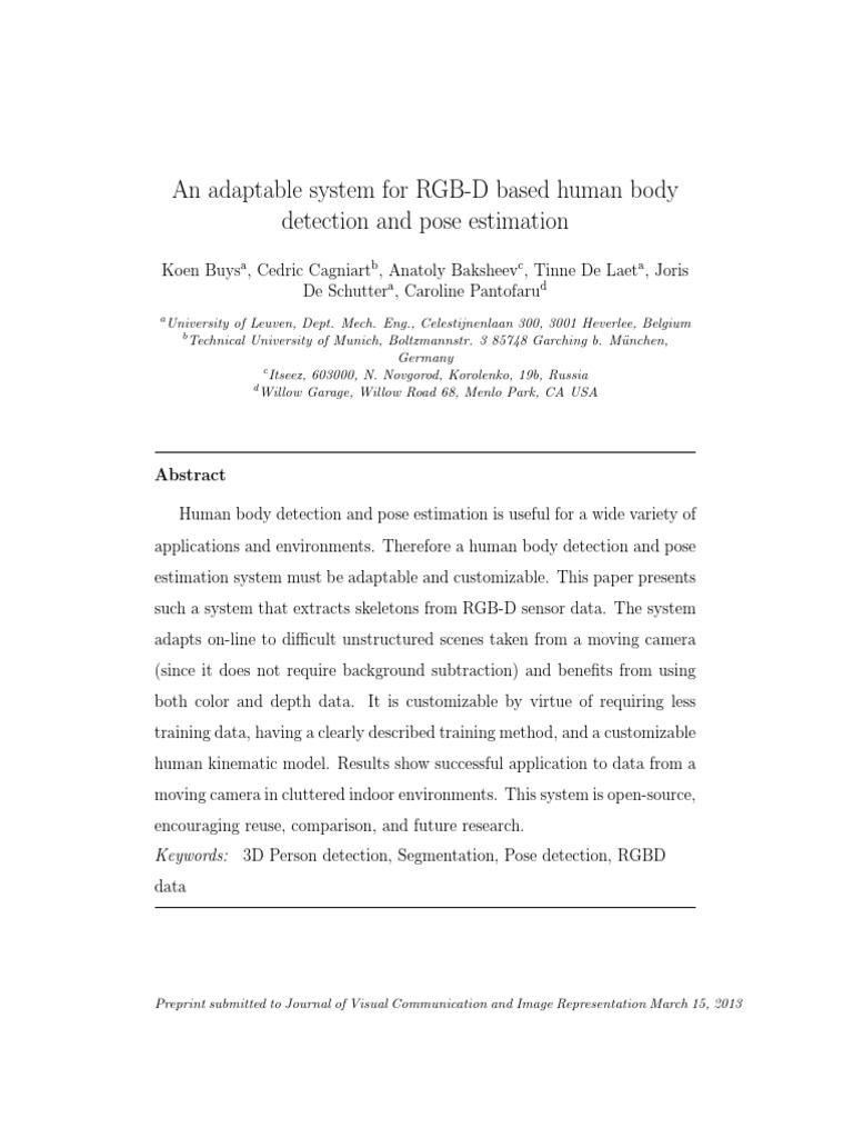 RGB-D Human Pose Estimation System | PDF | Apache Hadoop | Image ...