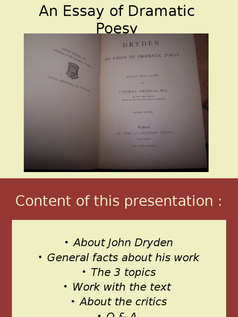 An essay on dramatic poesy litcharts image