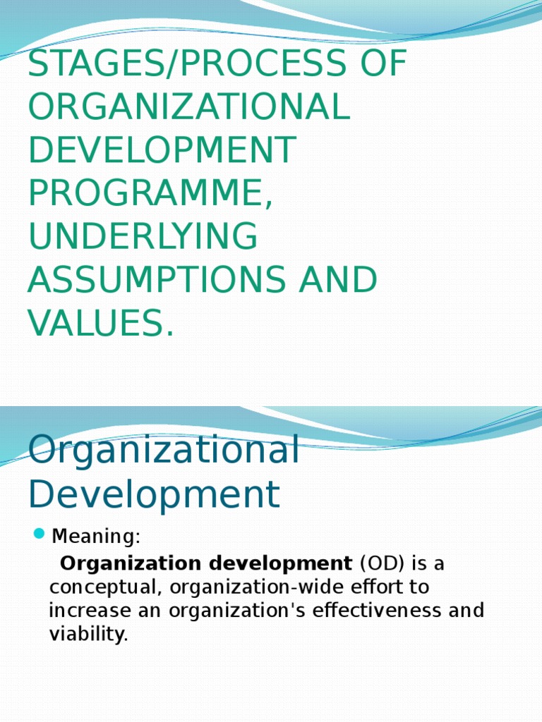 Stages/Process of Organizational Development Programme, Underlying ...