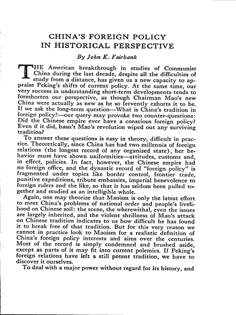 China's Foreign Policy Traditions | PDF | Qing Dynasty | China