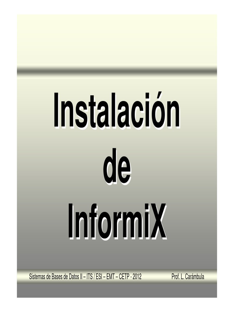 Guía de Instalación de Informix en Linux | PDF | Contraseña | Archivo ...