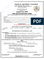 2008 General BCS and YPHA Convention Pre-Registration Form