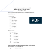 Ulangan Matematika 22 Januari 2015