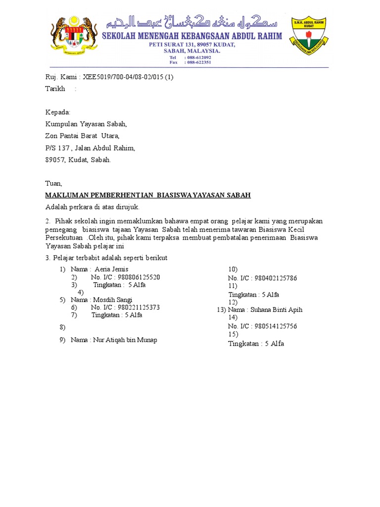 Surat Penarikan Biasiswa Yayasan Sabah 014  PDF