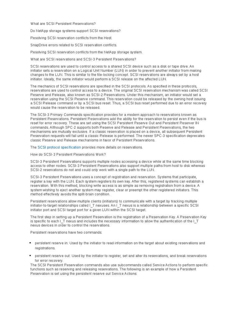 SCSI 3 Reservation Explained | PDF | Computer Data Storage | Data