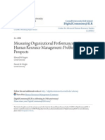 Measuring Organziational Performance in Strategic HRM
