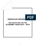 Fee Structure 2015-16 Hindustan Univ