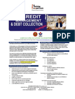 Credit Management and Debt Collection 1 Day Public Program Course Brochure by ITrainingExpert - Com 2015