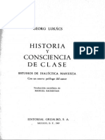 Lukács - Historia y Consciencia de Clase - Trad. Manuel Sacristán