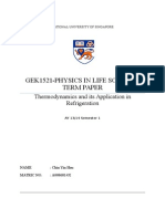 Thermodynamics and Its Application in Refrigeration