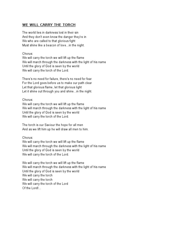 We Will Carry the Torch God